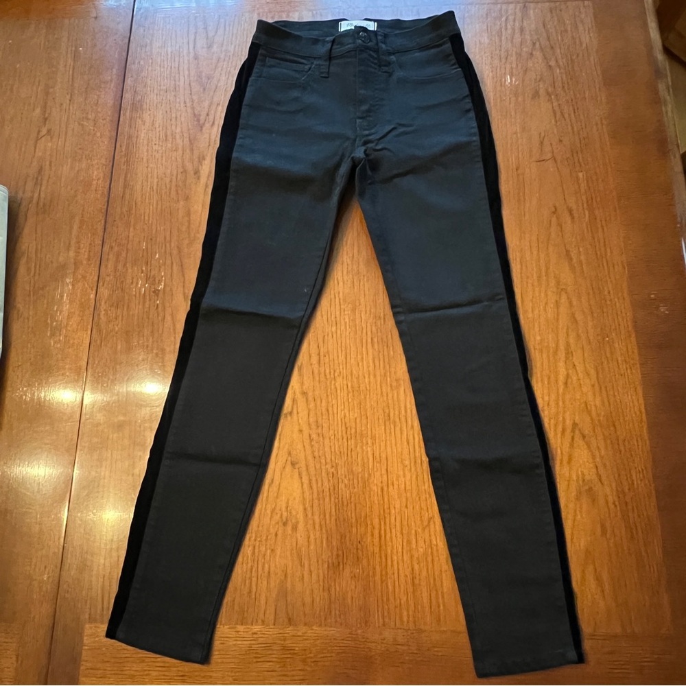 Madewell Tuxedo Stripe High-Rise Skinny Black Jeans size 25